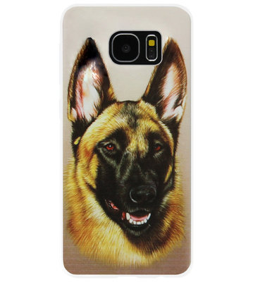 ADEL Siliconen Back Cover Softcase Hoesje voor Samsung Galaxy S7 - Duitse Herder Hond