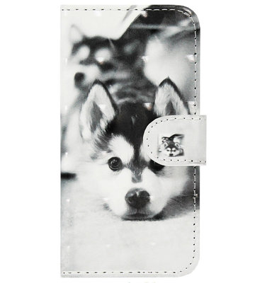 ADEL Kunstleren Book Case Pasjes Portemonnee Hoesje voor Samsung Galaxy S7 - Hond