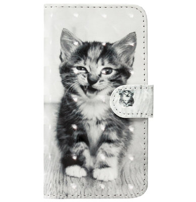 ADEL Kunstleren Book Case Pasjes Portemonnee Hoesje voor Samsung Galaxy S8 Plus - Kat
