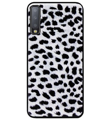 ADEL Siliconen Back Cover Softcase Hoesje voor Samsung Galaxy A7 (2018) - Luipaard Wit