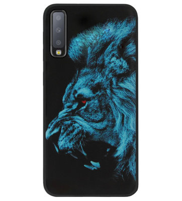 ADEL Siliconen Back Cover Softcase Hoesje voor Samsung Galaxy A7 (2018) - Leeuw