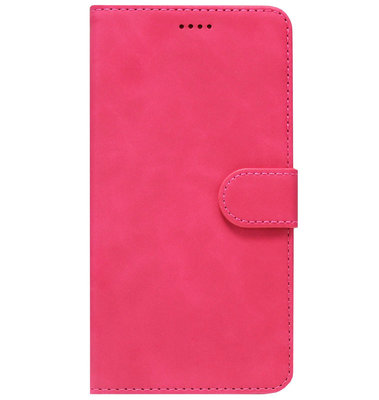 LC.IMEEKE Kunstleren Book Case Portemonnee Pasjes Hoesje voor Samsung Galaxy A8 Plus (2018) - Roze