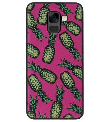ADEL Siliconen Back Cover Softcase Hoesje voor Samsung Galaxy A8 Plus (2018) - Ananas