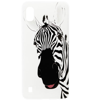 ADEL Siliconen Back Cover Softcase Hoesje voor Samsung Galaxy A10/ M10 - Zebra