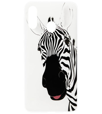 ADEL Siliconen Back Cover Softcase Hoesje voor Samsung Galaxy A40 - Zebra