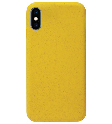 ADEL Tarwe Stro TPU Back Cover Softcase Hoesje voor iPhone XS/ X - Duurzaam afbreekbaar Milieuvriendelijk Geel