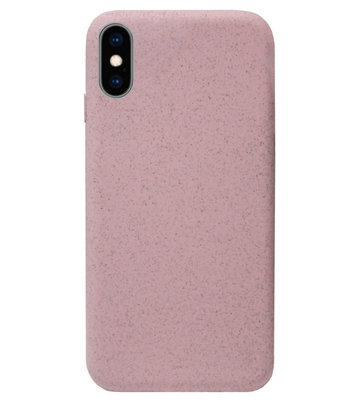 ADEL Tarwe Stro TPU Back Cover Softcase Hoesje voor iPhone XS Max - Duurzaam afbreekbaar Milieuvriendelijk Roze