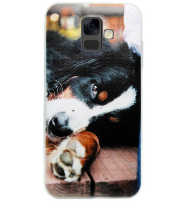 ADEL Siliconen Back Cover Softcase Hoesje voor Samsung Galaxy A6 (2018) - Berner Sennenhond