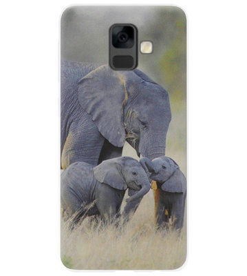ADEL Siliconen Back Cover Softcase Hoesje voor Samsung Galaxy A6 (2018) - Olifant Familie