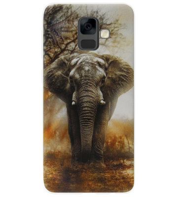 ADEL Siliconen Back Cover Softcase Hoesje voor Samsung Galaxy A6 Plus (2018) - Olifant Grijs