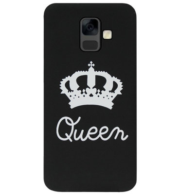 ADEL Siliconen Back Cover Softcase Hoesje voor Samsung Galaxy A6 Plus (2018) - Queen Zwart