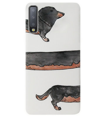 ADEL Siliconen Back Cover Softcase Hoesje voor Samsung Galaxy A7 (2018) - Teckel Hond