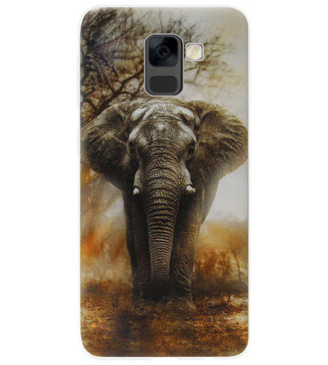 ADEL Siliconen Back Cover Softcase Hoesje voor Samsung Galaxy A8 (2018) - Olifant Grijs