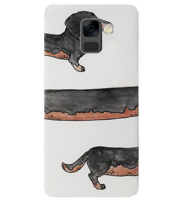 ADEL Siliconen Back Cover Softcase Hoesje voor Samsung Galaxy A8 Plus (2018) - Teckel Hond