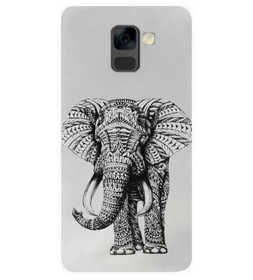 ADEL Siliconen Back Cover Softcase Hoesje voor Samsung Galaxy A8 Plus (2018) - Olifant Cartoon