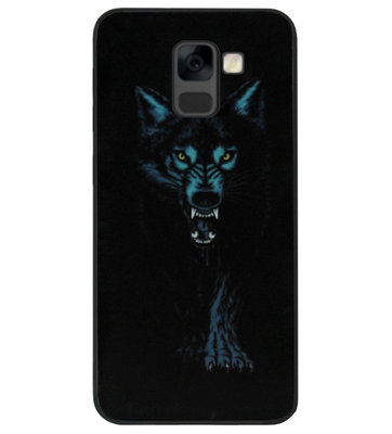 ADEL Siliconen Back Cover Softcase Hoesje voor Samsung Galaxy A8 Plus (2018) - Wolf Stoer
