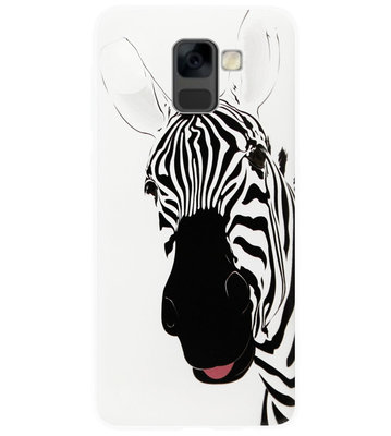 ADEL Siliconen Back Cover Softcase Hoesje voor Samsung Galaxy A8 Plus (2018) - Zebra