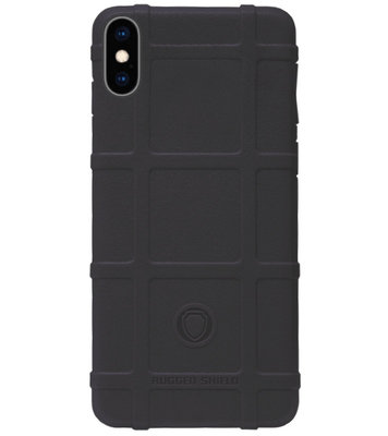 RUGGED SHIELD Rubber Bumper Case Hoesje voor iPhone XS/ X - Zwart