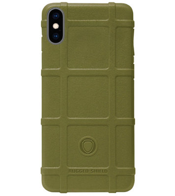 RUGGED SHIELD Rubber Bumper Case Hoesje voor iPhone XS Max - Groen