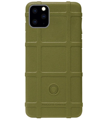 RUGGED SHIELD Rubber Bumper Case Hoesje voor iPhone 11 Pro Max - Groen