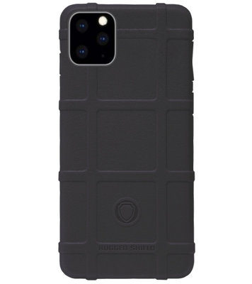 RUGGED SHIELD Rubber Bumper Case Hoesje voor iPhone 11 Pro Max - Zwart