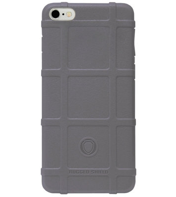 RUGGED SHIELD Rubber Bumper Case Hoesje voor iPhone 6(S) Plus - Grijs