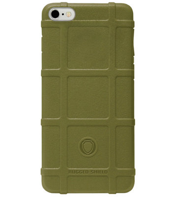 RUGGED SHIELD Rubber Bumper Case Hoesje voor iPhone 6(S) Plus - Groen