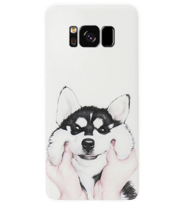 ADEL Siliconen Back Cover Softcase Hoesje voor Samsung Galaxy S8 - Husky Hond