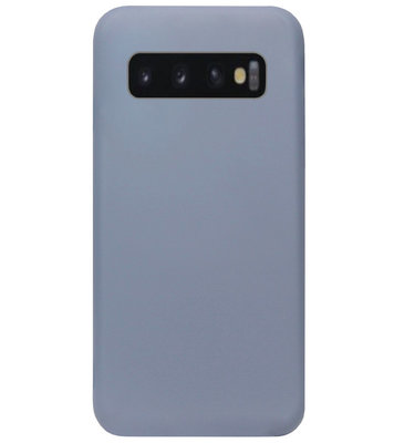 ADEL Premium Siliconen Back Cover Softcase Hoesje voor Samsung Galaxy S10 - Lavendel Blauw