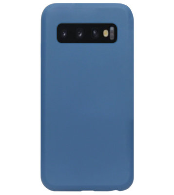 ADEL Premium Siliconen Back Cover Softcase Hoesje voor Samsung Galaxy S10 - Blauw