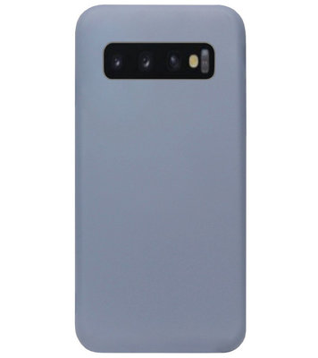 ADEL Premium Siliconen Back Cover Softcase Hoesje voor Samsung Galaxy S10 Plus - Lavendel Blauw