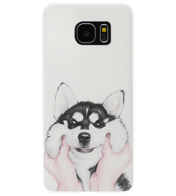 ADEL Siliconen Back Cover Softcase Hoesje voor Samsung Galaxy S7 - Husky Hond