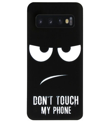 ADEL Siliconen Back Cover Softcase Hoesje voor Samsung Galaxy S10 - Don't Touch My Phone