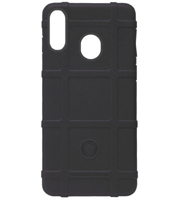 RUGGED SHIELD Rubber Bumper Case Hoesje voor Samsung Galaxy A20e - Zwart