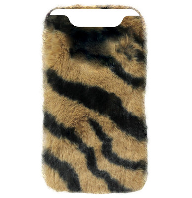 ADEL Siliconen Back Cover Softcase Hoesje voor Samsung Galaxy A80/ A90 - Luipaard Fluffy Zachte Stof Pluche