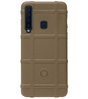 RUGGED SHIELD Rubber Bumper Case Hoesje voor Samsung Galaxy A9 (2018) - Bruin