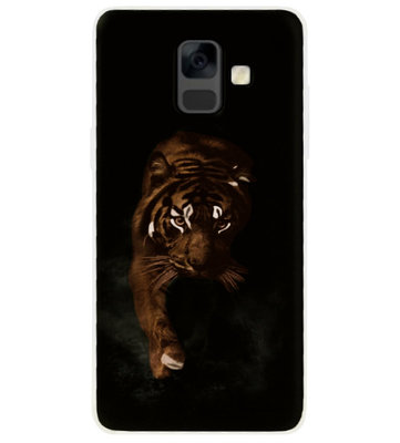 ADEL Siliconen Back Cover Softcase Hoesje voor Samsung Galaxy A6 Plus (2018) - Tijger Oranje