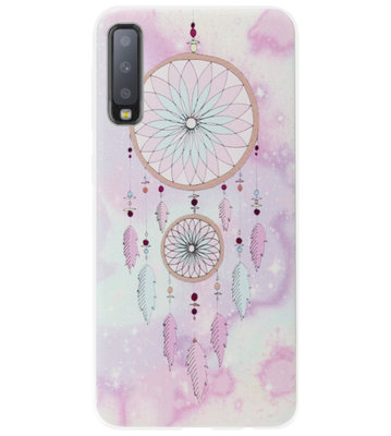 ADEL Siliconen Back Cover Softcase Hoesje voor Samsung Galaxy A7 (2018) - Dromenvanger Roze
