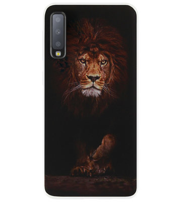 ADEL Siliconen Back Cover Softcase Hoesje voor Samsung Galaxy A7 (2018) - Leeuw