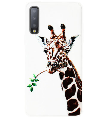 ADEL Siliconen Back Cover Softcase Hoesje voor Samsung Galaxy A7 (2018) - Giraffe