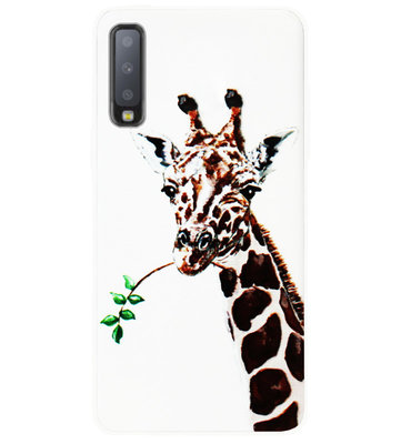 ADEL Siliconen Back Cover Softcase Hoesje voor Samsung Galaxy A7 (2018) - Giraffe