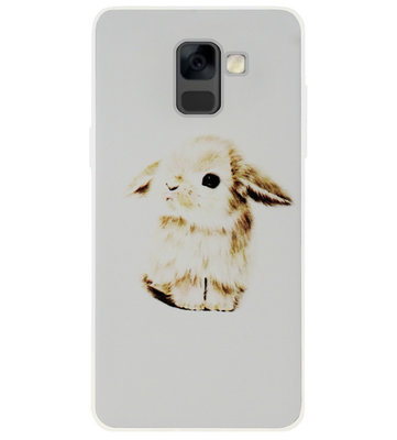 ADEL Siliconen Back Cover Softcase Hoesje voor Samsung Galaxy A8 (2018) - Konijn