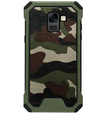 ADEL Kunststof Bumper Case Hoesje voor Samsung Galaxy A8 (2018) - Camouflage