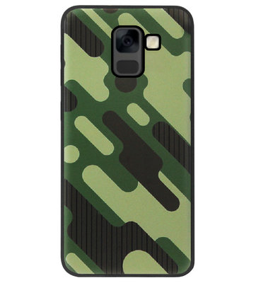 ADEL Siliconen Back Cover Softcase Hoesje voor Samsung Galaxy A8 (2018) - Camouflage