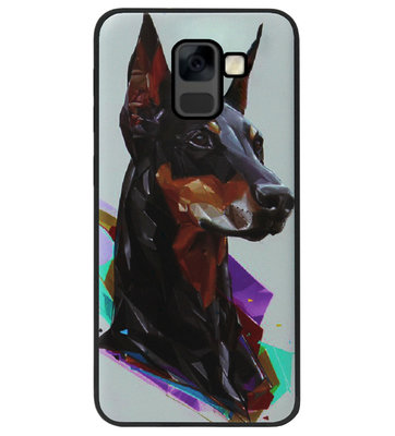 ADEL Siliconen Back Cover Softcase Hoesje voor Samsung Galaxy A8 (2018) - Doberman Pinscher Hond