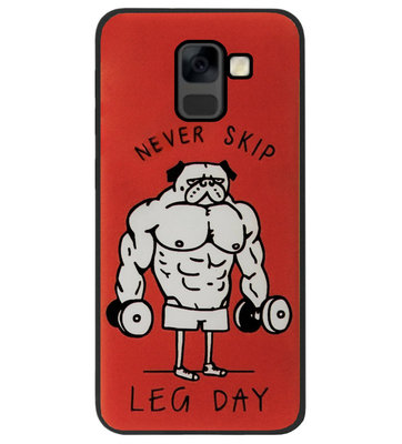 ADEL Siliconen Back Cover Softcase Hoesje voor Samsung Galaxy A8 Plus (2018) - Fitness Bodybuilder