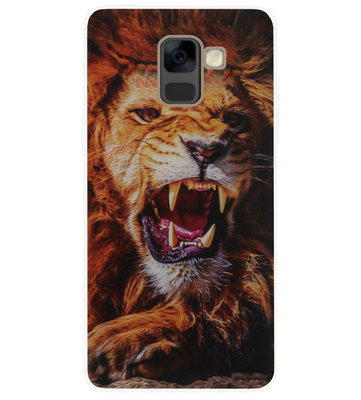 ADEL Siliconen Back Cover Softcase Hoesje voor Samsung Galaxy A8 Plus (2018) - Leeuw Oranje