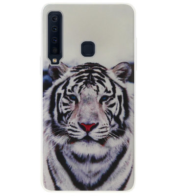 ADEL Siliconen Back Cover Softcase Hoesje voor Samsung Galaxy A9 (2018) - Tijger Wit