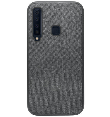 ADEL Siliconen Back Cover Softcase Hoesje voor Samsung Galaxy A9 (2018) - Stoffen Design Grijs