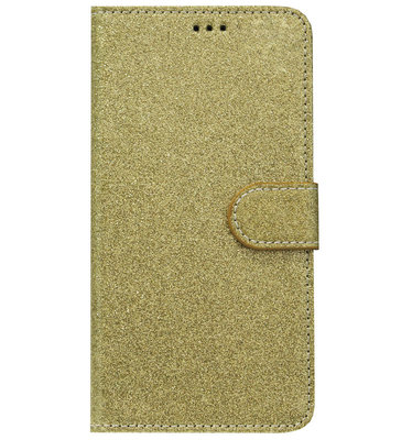 ADEL Kunstleren Book Case Portemonnee Pasjes Hoesje voor Samsung Galaxy A9 (2018) - Bling Bling Glitter Goud